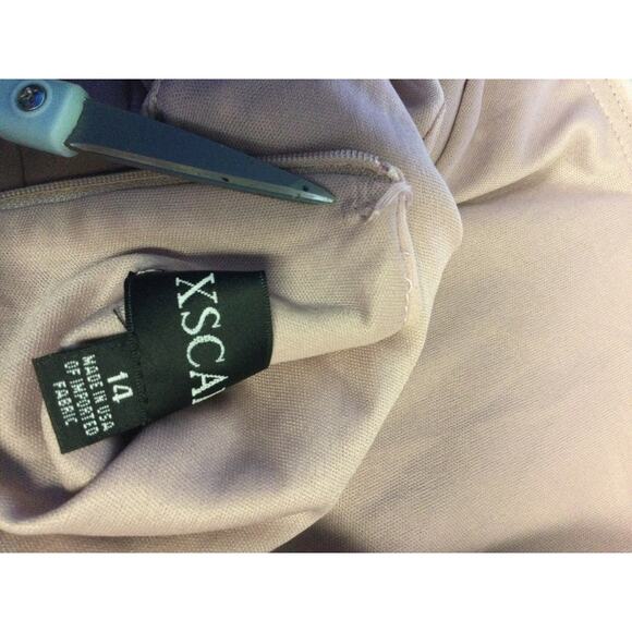 XSCAPE 14 1x plus pink Allison Scuba Crepe Ruffle Cutout Maxi Formal Dress B118 - Picture 12 of 12